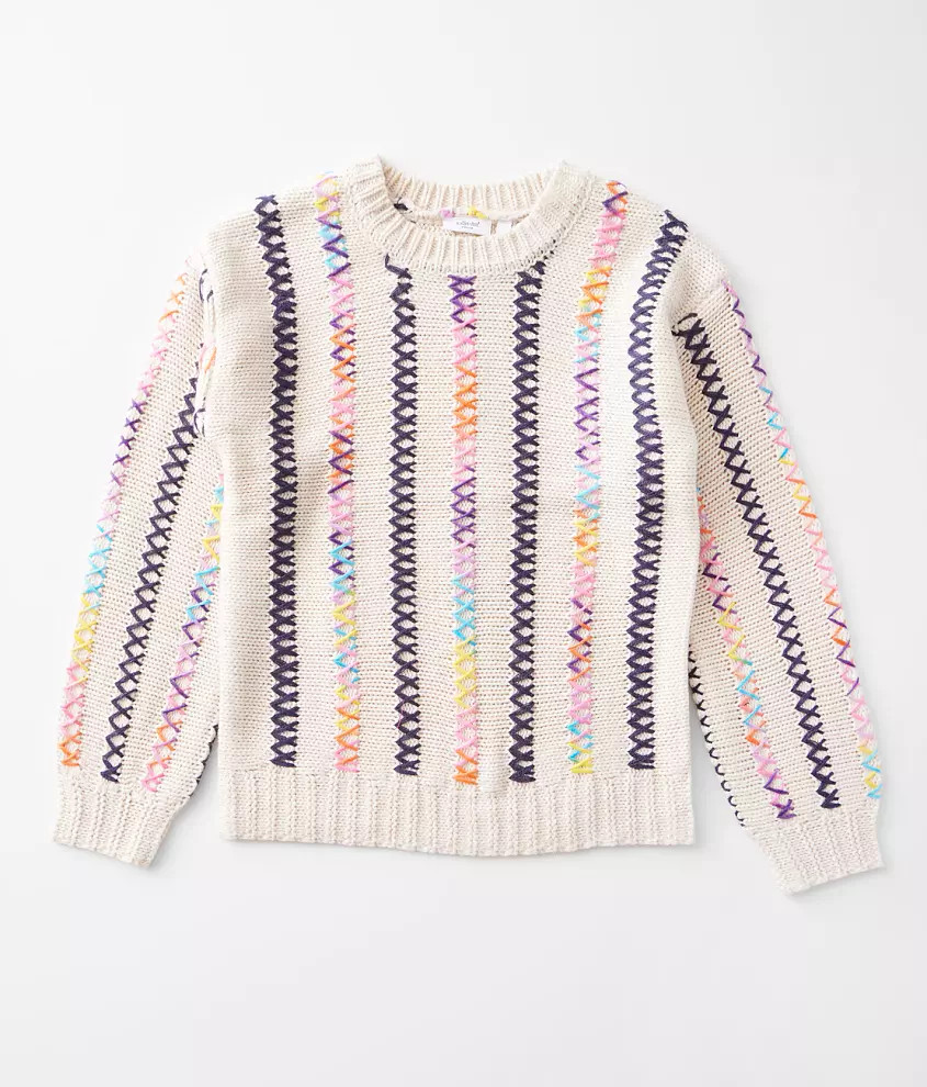 Girls - Color Pop Stitch Pullover | Buckle