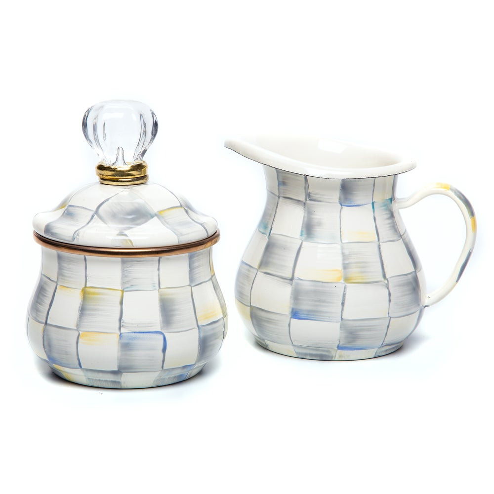 Sterling Check Creamer & Sugar Bowl Set | MacKenzie-Childs