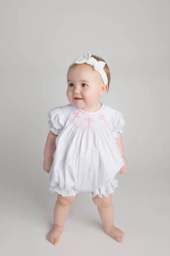 Smocked Cross Romper - Etsy | Etsy (US)