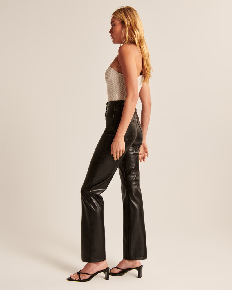 Women's Vegan Leather 90s Straight Pants | Women's Bottoms | Abercrombie.com | Abercrombie & Fitch (US)