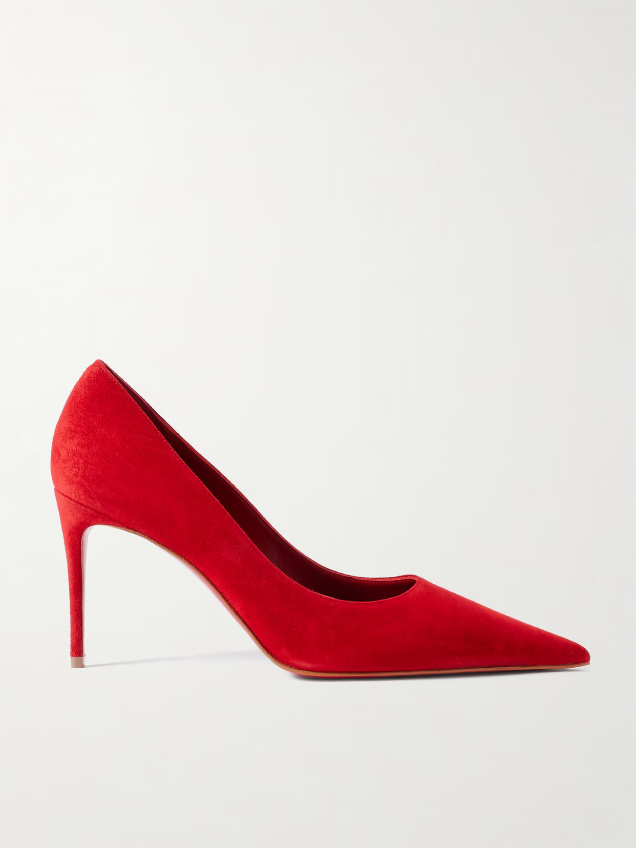Christian Louboutin - Kate Max 85 Suede Pumps - Red | NET-A-PORTER (US)