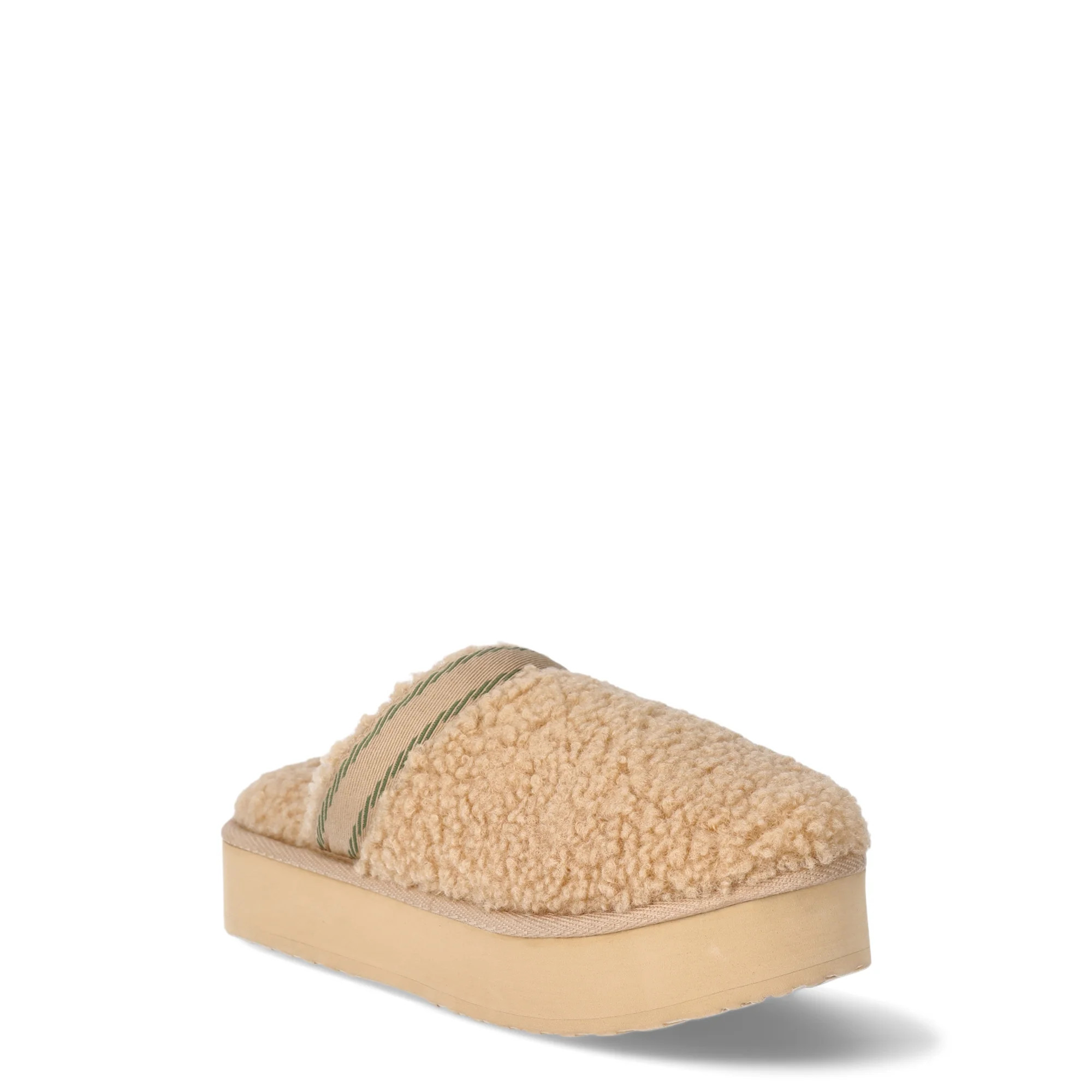 Joyspun Women’s Teddy Fleece Platform Clog Slippers | Walmart (US)