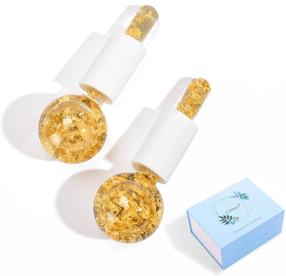 Ice Cryo Sticks Facial Globe with Golded Essence- 2PC Cooling Globes for Cold or Hot Skin Massage... | Amazon (US)