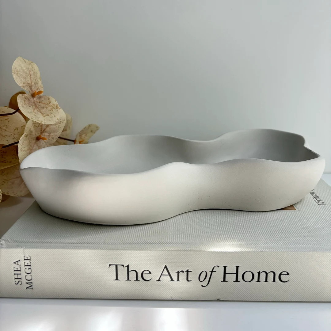 Handmade Concrete Wavy Bowl: Modern Centerpiece Tray | Etsy (US)