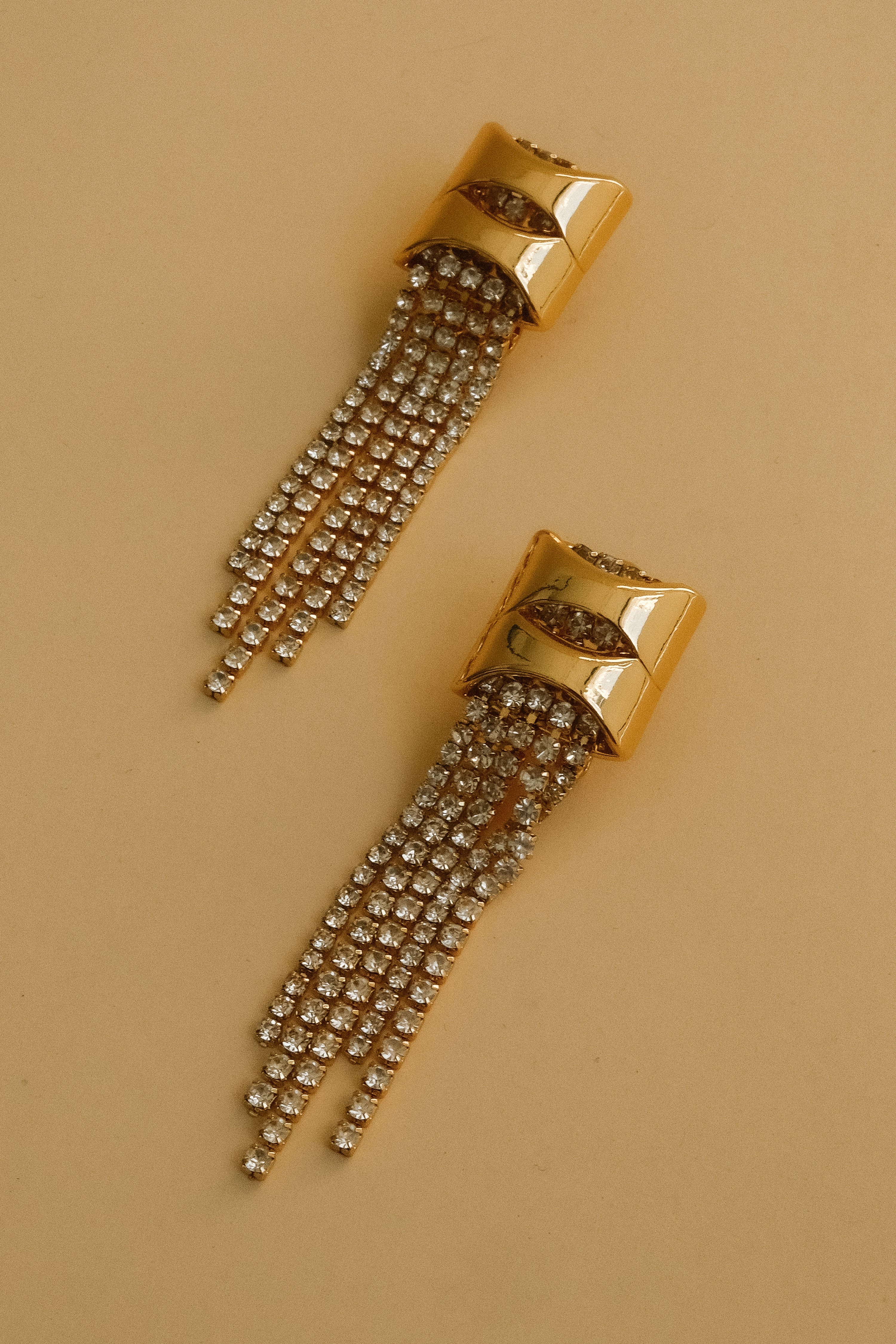 Shea Crystal Fringe Drop Earrings - Gold | MESHKI US