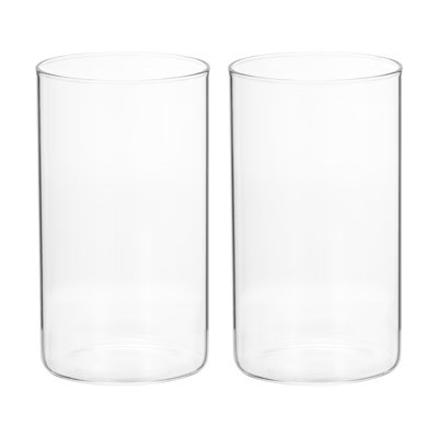 Unique Bargains Flower Candle Holder Glass Cylinder Vase 2 Pcs 3.1"x5.9" | Target