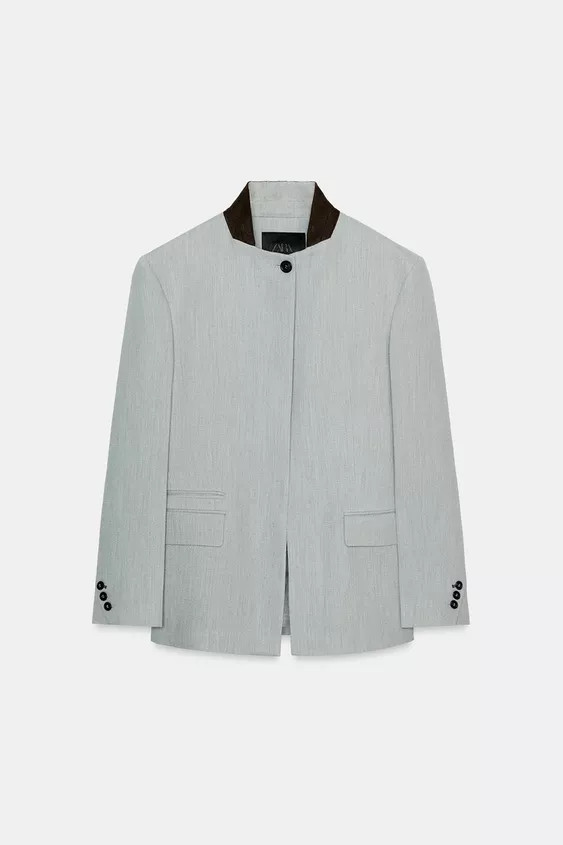 CONTRAST COLLAR BLAZER ZW COLLECTION | Zara Canada