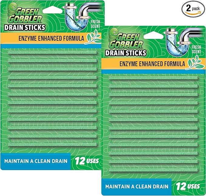 Green Gobbler Drain Cleaner & Deodorizer FRESH SCENT Sticks for Toilet Tanks, Sinks, Bathtub Drai... | Amazon (US)