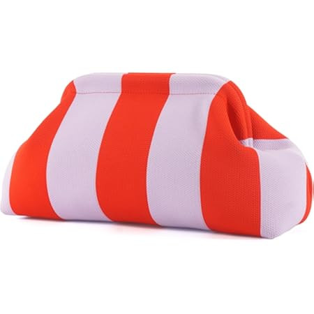 Oweisong Striped Clutch Purse for Women 2025 Summer Vacation Beach Bag Crochet Kiss Lock Evening ... | Amazon (US)