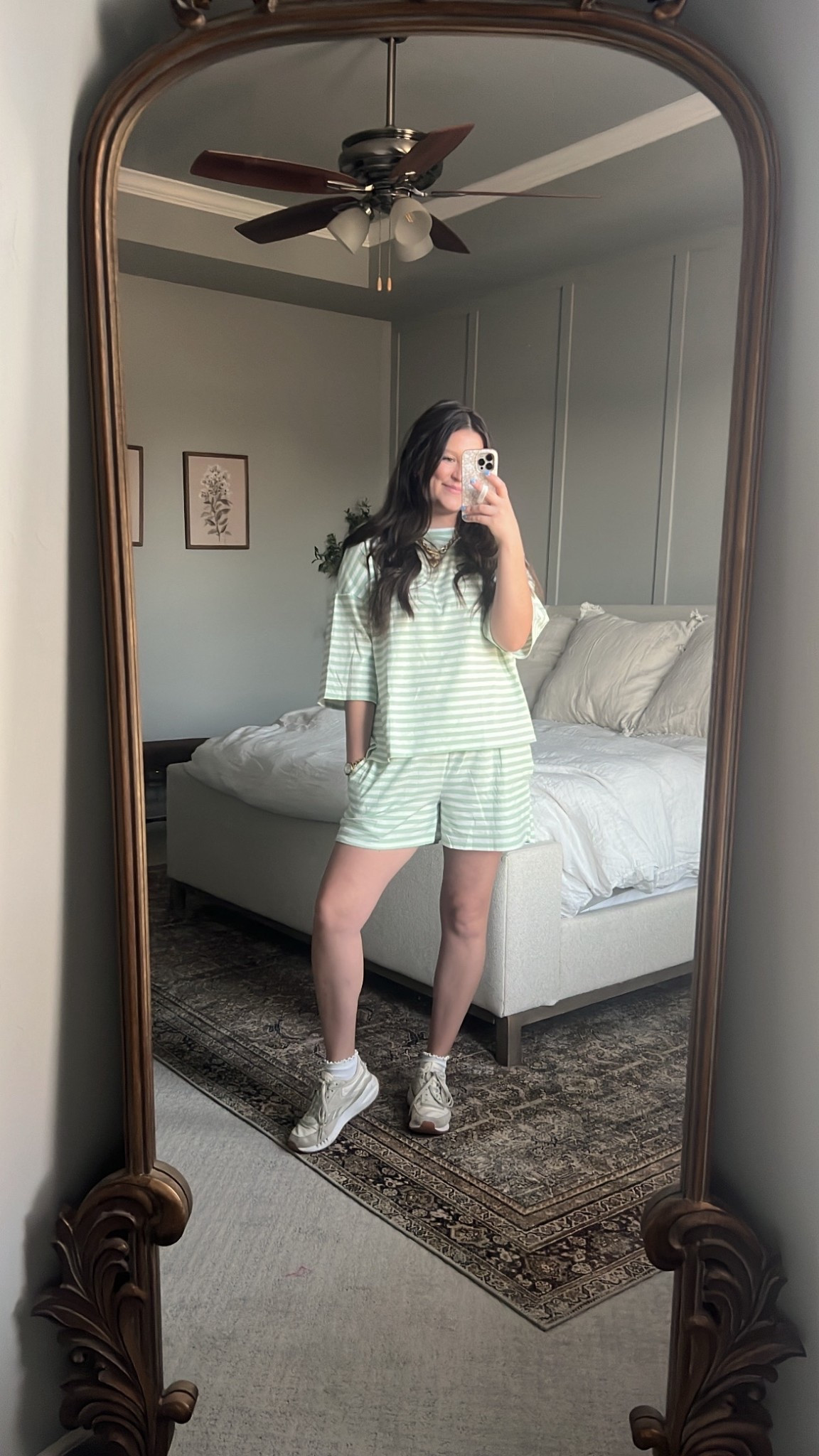 Comfy everyday mom outfit! Stripes are so in and I love a matching set so this was in my cart immediately. And it’s $19!?!?!? 

Matching set / spring matching set / striped matching set / striped top / sahm outfit / working mom / wfh mom / lounge set / casual outfit / comfy outfit / comfy mom outfit / 

#LTKootd #LTKmomlife