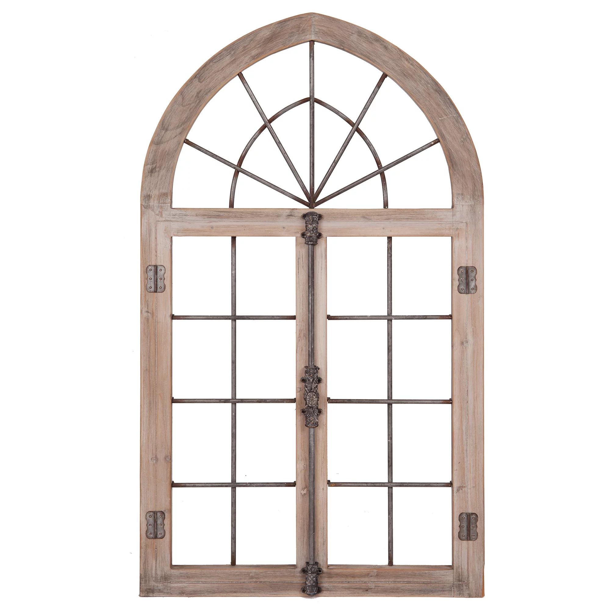 Patton Wall Decor Distressed Gray Arched Cathedral Window Frame Wall Décor | Walmart (US)