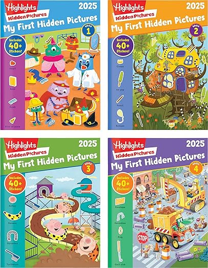 Highlights My First Hidden Pictures 2025 Activity Books for Kids Ages 3-6, 4-Book Set of Travel-F... | Amazon (US)