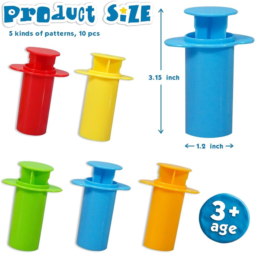 Assorted Designs Dough Extruders Set - Set of 10 - Assorted Colors | Amazon (US)