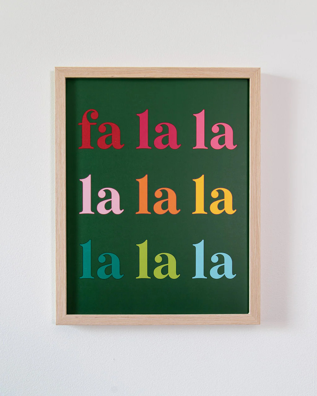 Colorful Fa La La Art Print - Green Background (11 x 14 inches) | Kaleidoscope Living