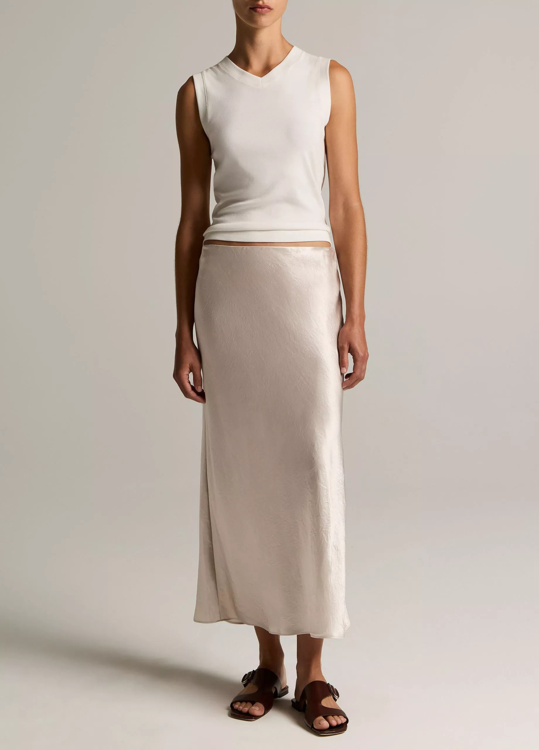 Satin Side-Slit Slip Skirt | Vince LLC
