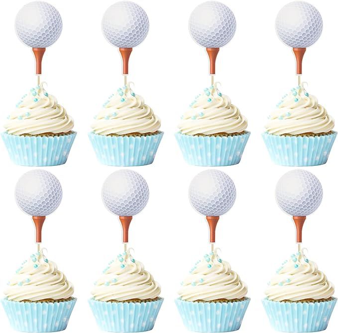 Gyufise 36Pcs Golf Cupcake Toppers Sports Golf Ball Cupcake Picks Golf Birthday Cake Decorations ... | Amazon (US)