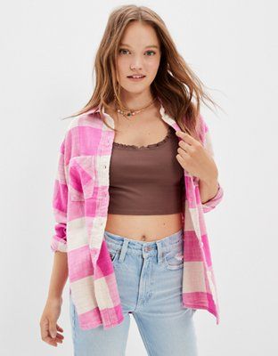 AE Oversized Flannel Shirt | American Eagle Outfitters (US & CA)