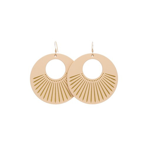 Natural Sunburst Nova Leather Earrings | Nickel and Suede