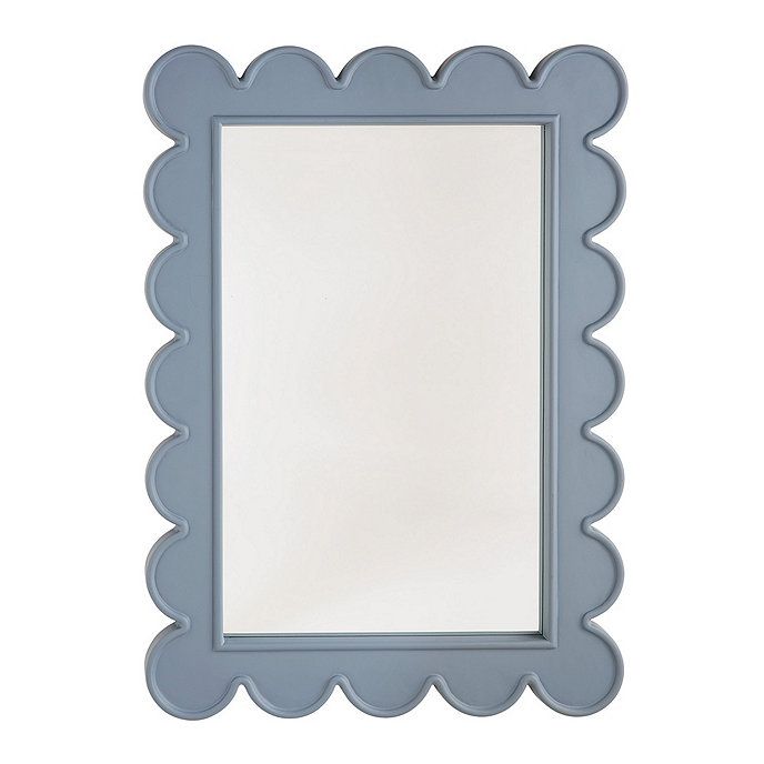 Hayli Scallop Mirror Blue Wood Wall Decor | Ballard Designs, Inc.