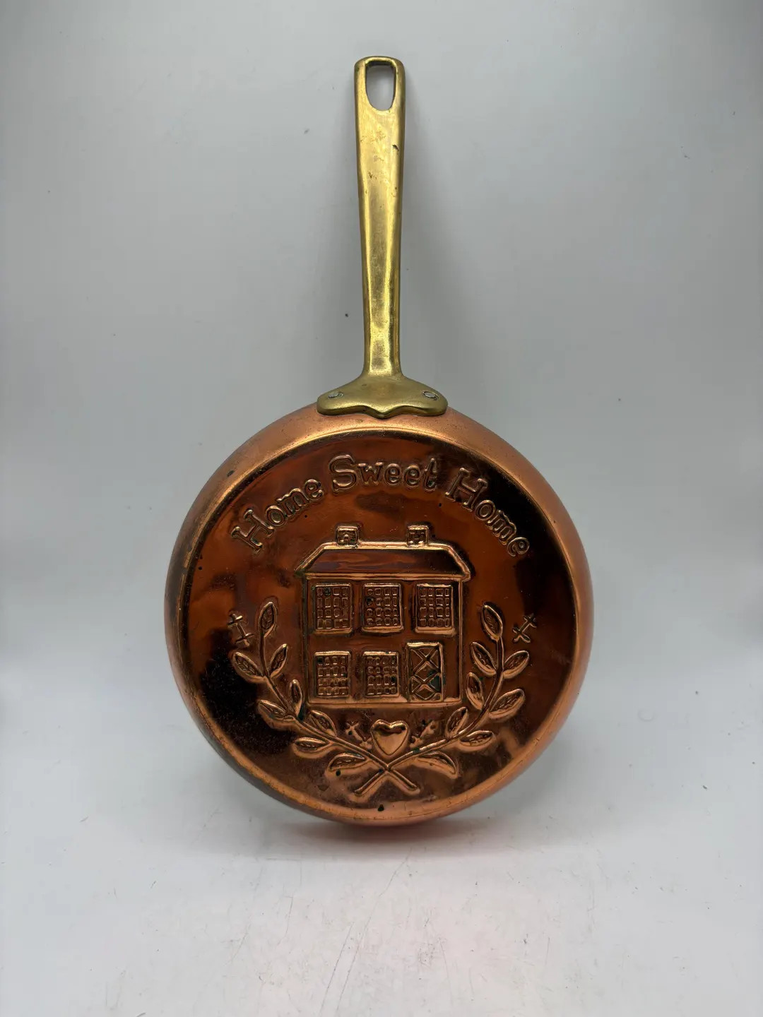 Vintage Copper & Brass “Home Sweet Home” Hanging Mold Pan | Etsy (US)