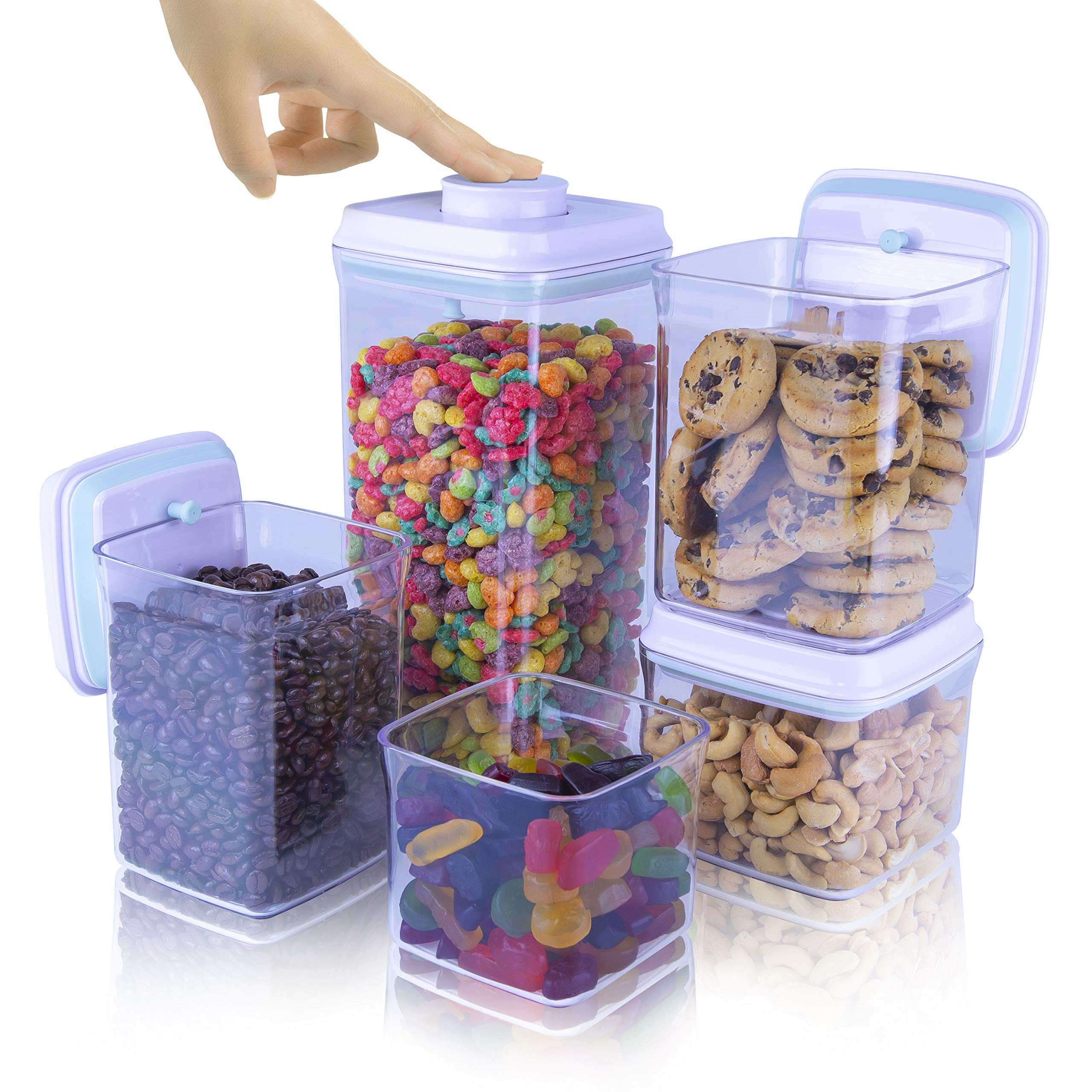 Airtight Food Storage Container – Mechanical Silicone Seal Canister - BPA-Free Stackable | Amazon (US)