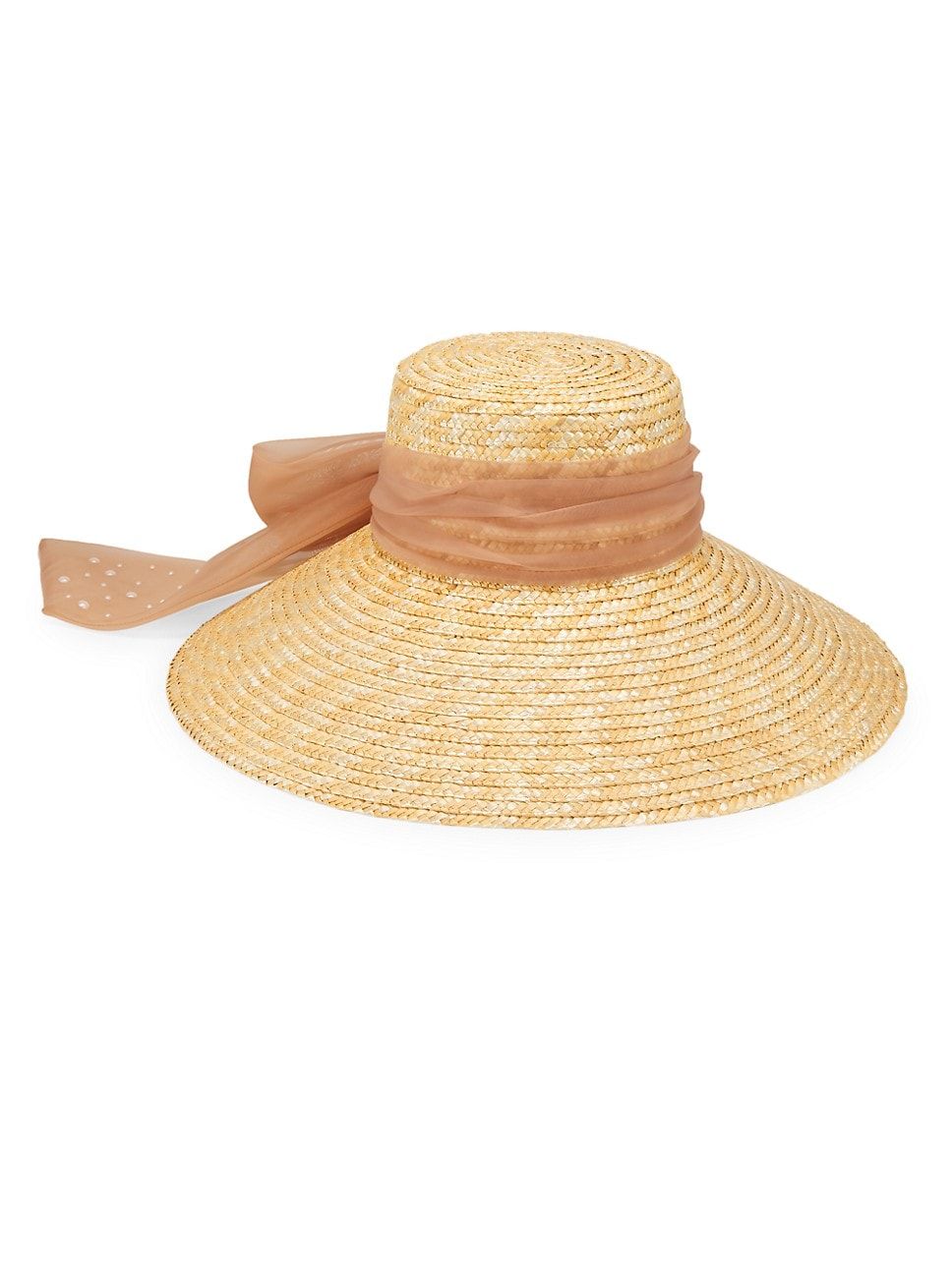 Mirabel Faux Pearl-Embellished Ribbon Straw Hat | Saks Fifth Avenue
