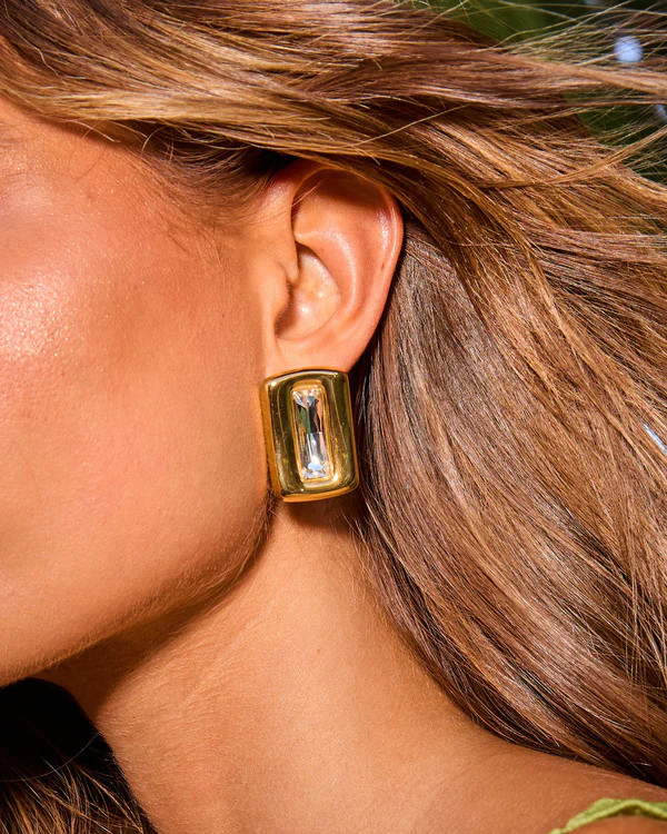 Azelie Rectangle Bezel Stud Earrings | VICI