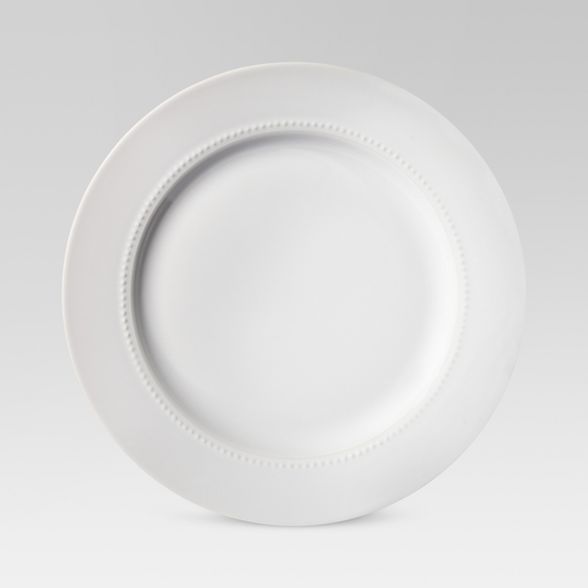 11" Porcelain Beaded Dinner Plate White - Threshold™ | Target