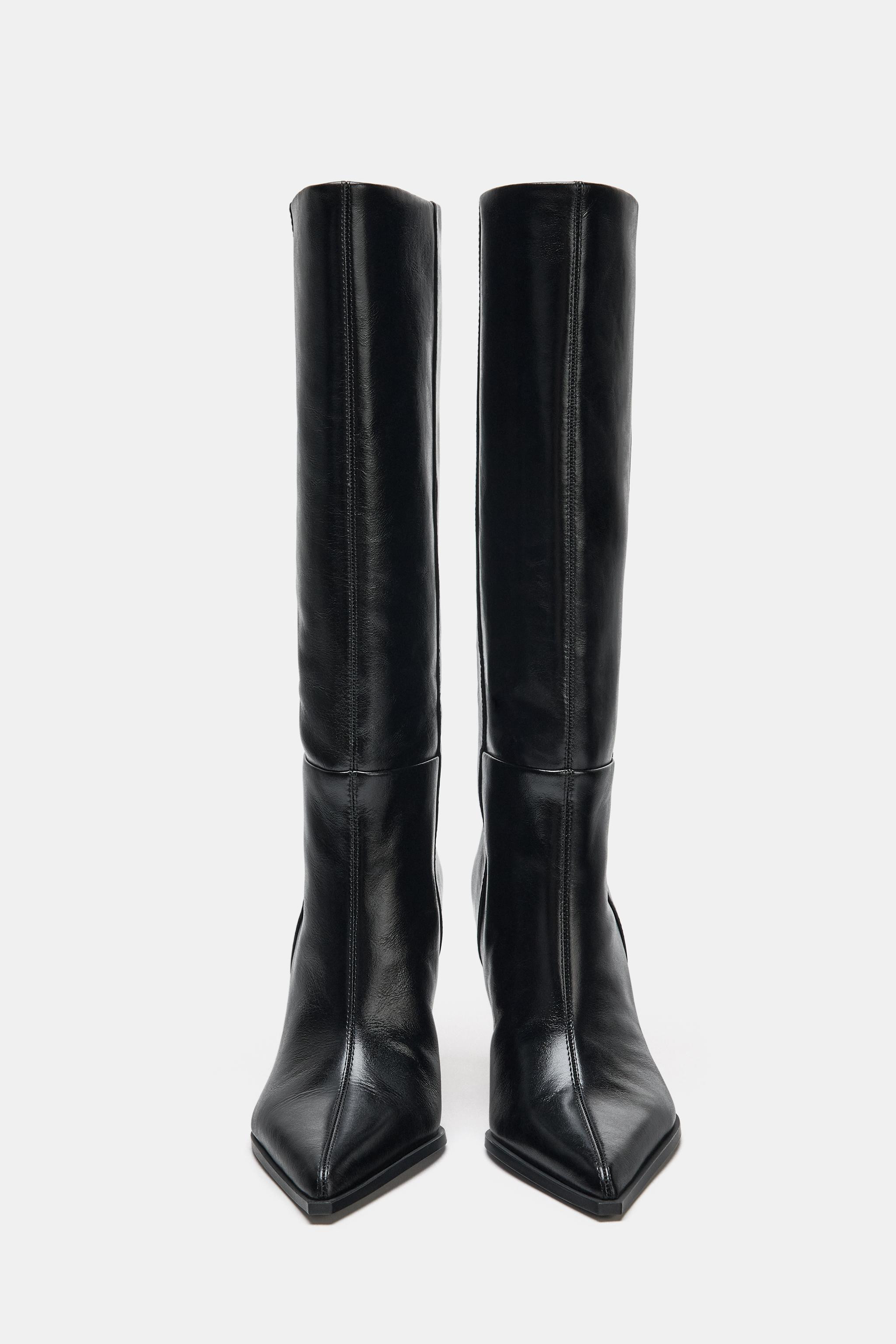 HEELED LEATHER BOOTS | Zara US