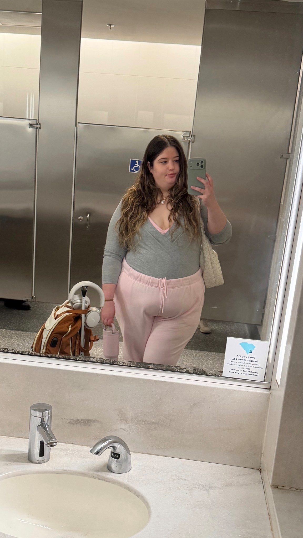 wearing size 2XL in the sports bra & sweatpants & size XXL-1X in the grey top ☺️ such a cute & comfy travel fit but also lounging or working out! 

#LTKMidsize #LTKPlusSize #LTKootd