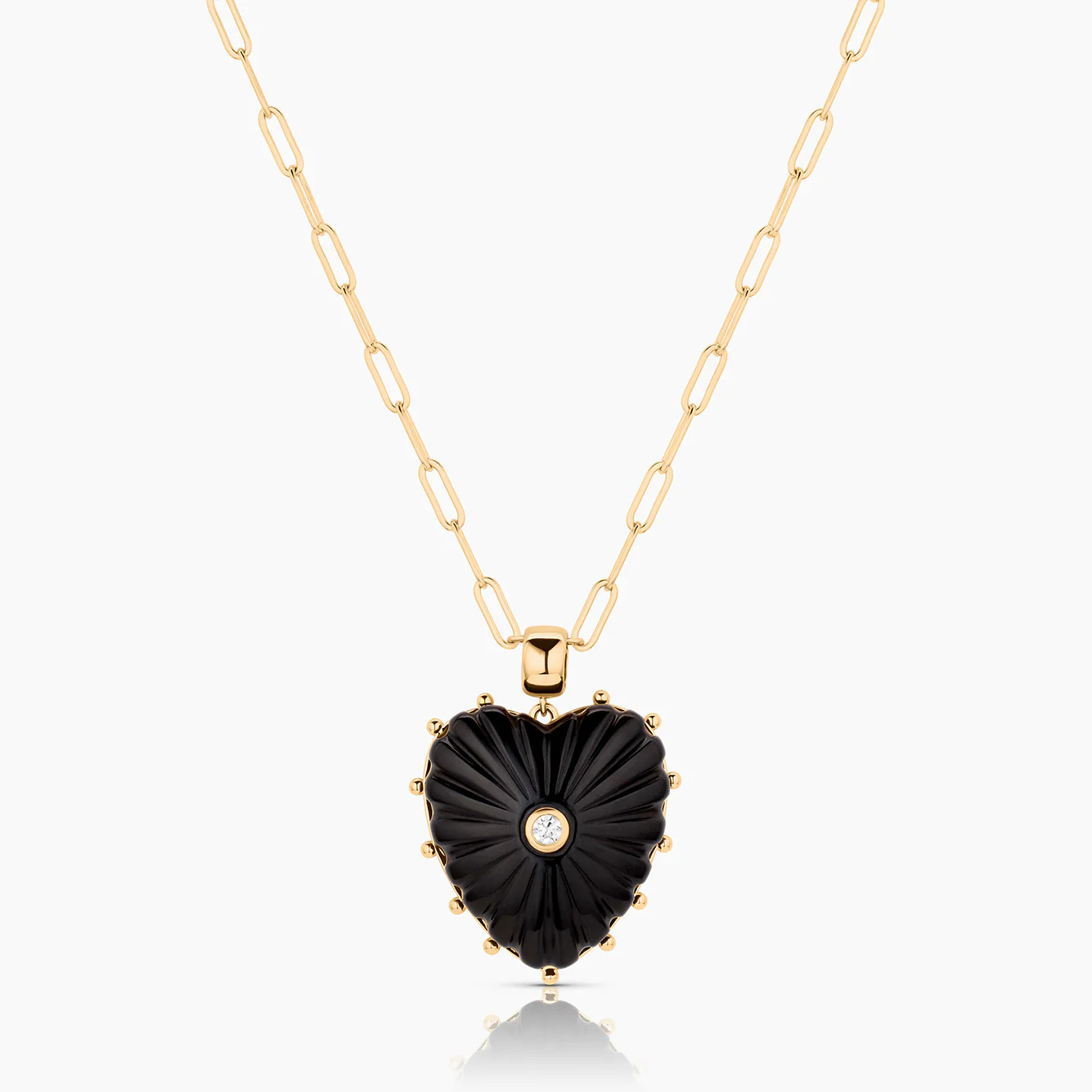 Malene Onyx Paperclip Necklace | THATCH