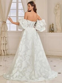 SHEIN Belle Cut Flower Material, Oversized Wedding Dress | SHEIN