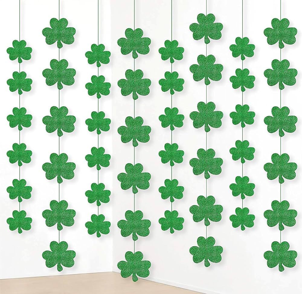 12PCS St. Patrick’s Day Shamrock Decorations - Lucky Irish Party Hanging Ornaments Garland Cuto... | Amazon (US)