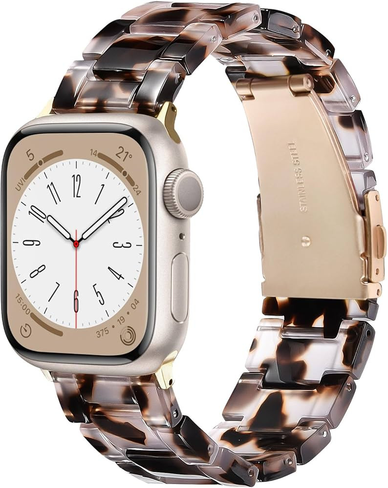 V-MORO Resin Strap Compatible with Apple Watch Band 40mm 41mm 38mm, Lightweight Wristband Bracele... | Amazon (US)