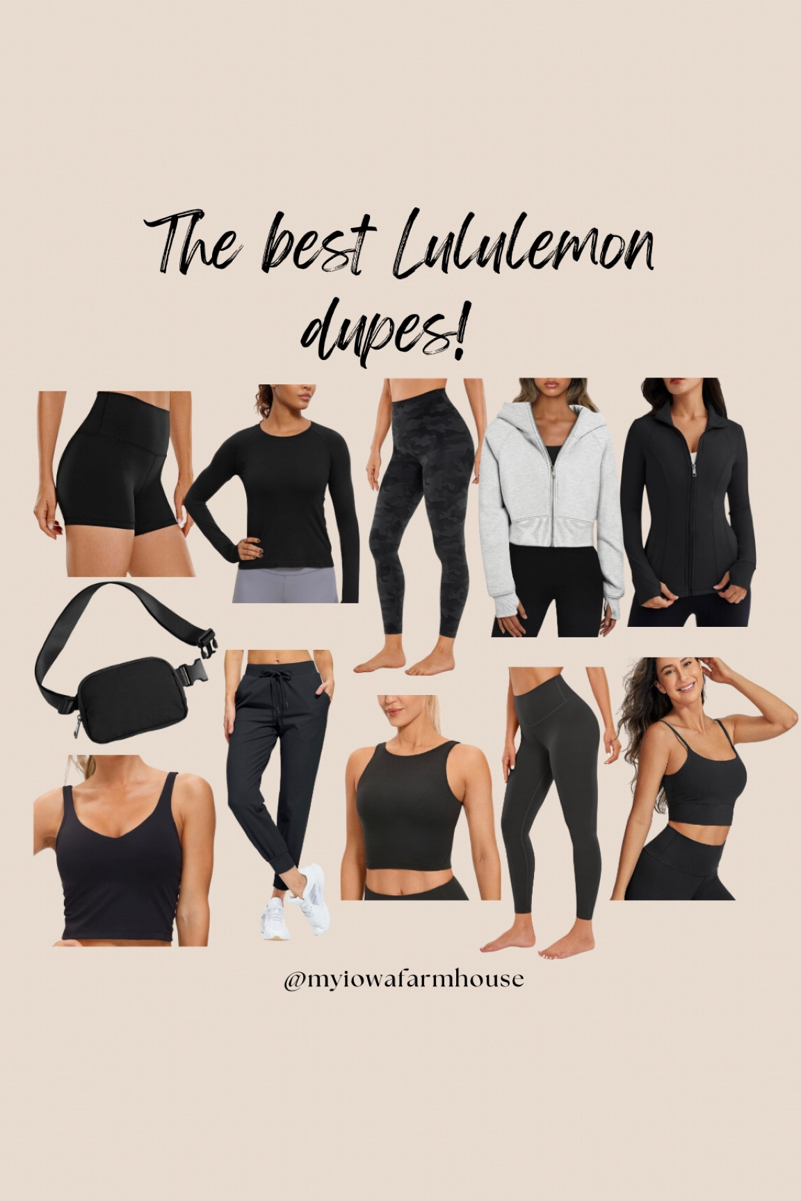 The best Lululemon dupes from Amazon. 
Buttery soft leggings, sports bras, shirts, zip up jackets and belt bags. 
Amazon finds. Amazon fashion. 

#LTKfindsunder50 #LTKfitness #LTKstyletip