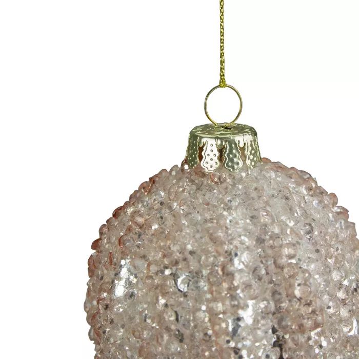 Northlight 4" Pink and Gold Pine Cone Glass Hanging Christmas Ornament | Target