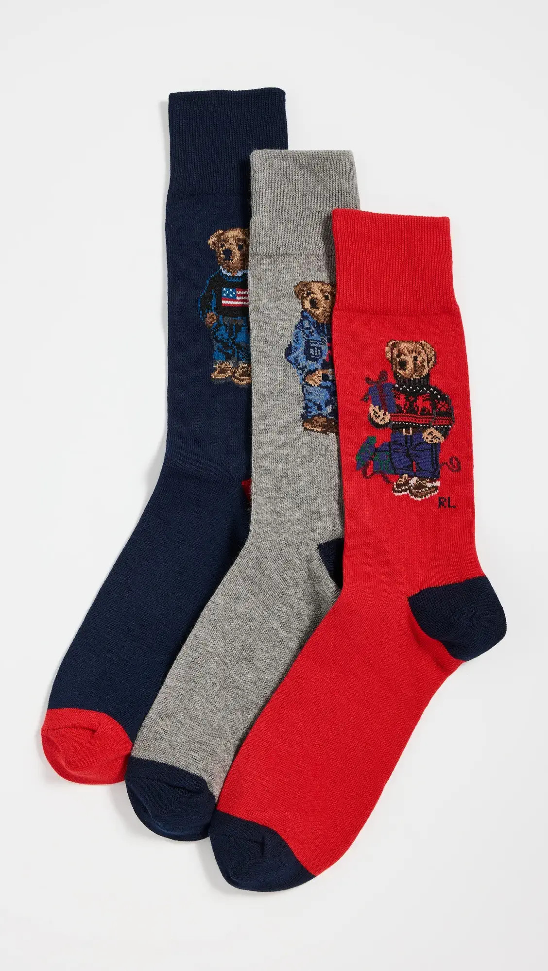 Polo Ralph Lauren 3 Pack Assorted Bear Socks | Shopbop | Shopbop