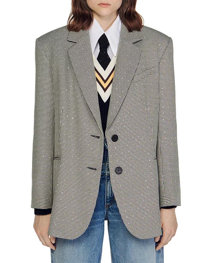 Rhinestone Houndstooth Two Button Blazer | Bloomingdale's (US)