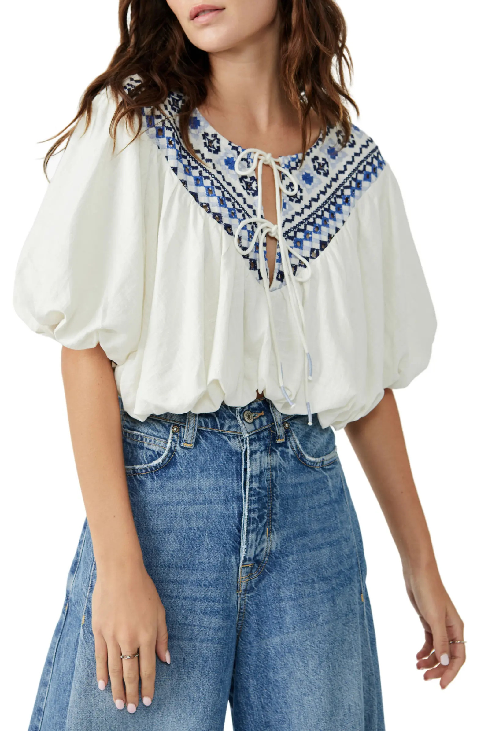 Joni Embroidered Crop Top | Nordstrom