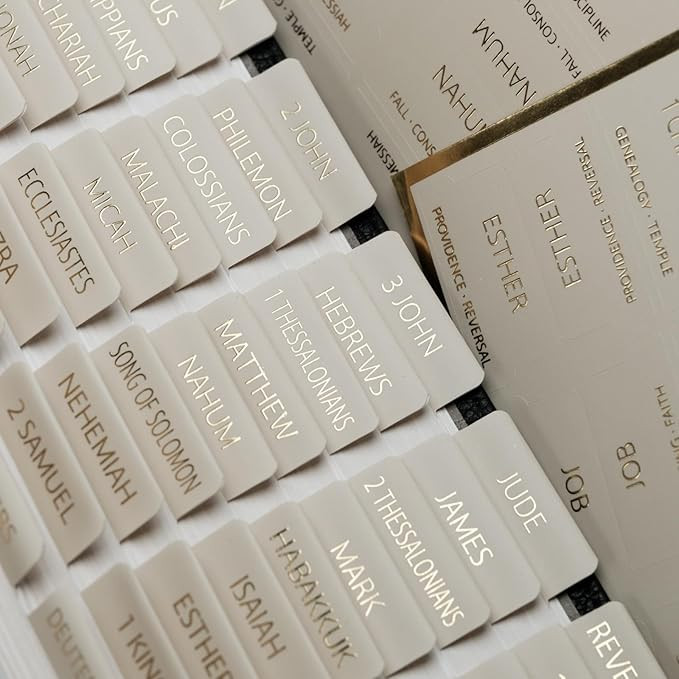 UPAFEXXI-Laminated Bible Tabs with Book Summaries(Gold Foil Embossed Lettering), Bible Tabs for W... | Amazon (US)