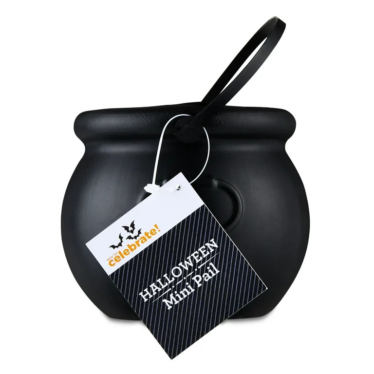 Halloween Mini Black Plastic Cauldron Pail Party Favors Halloween Decorations, by Way to Celebrat... | Walmart (US)