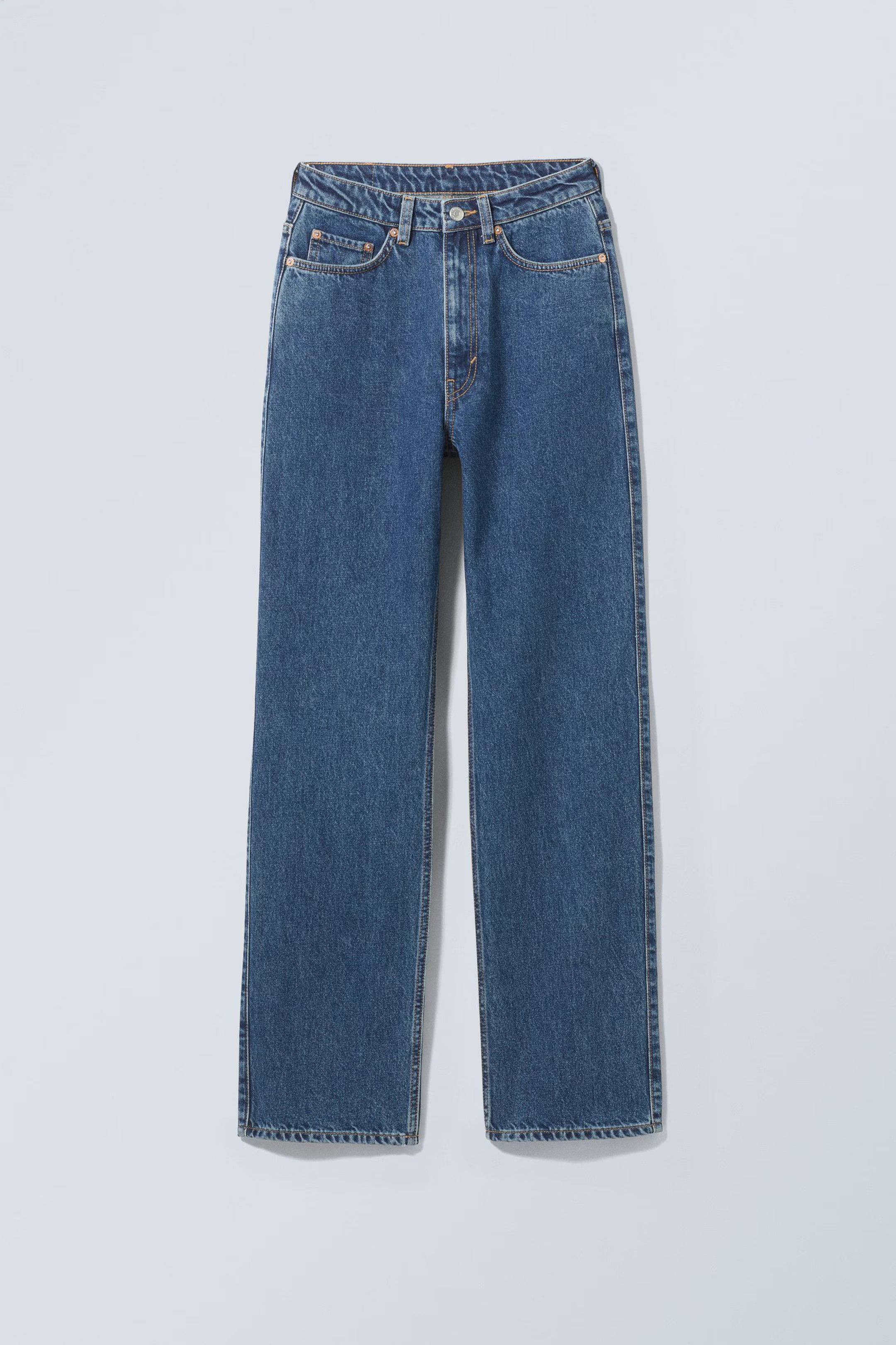 Rowe Super High Waisted Regular Straight Leg Jeans | Weekday