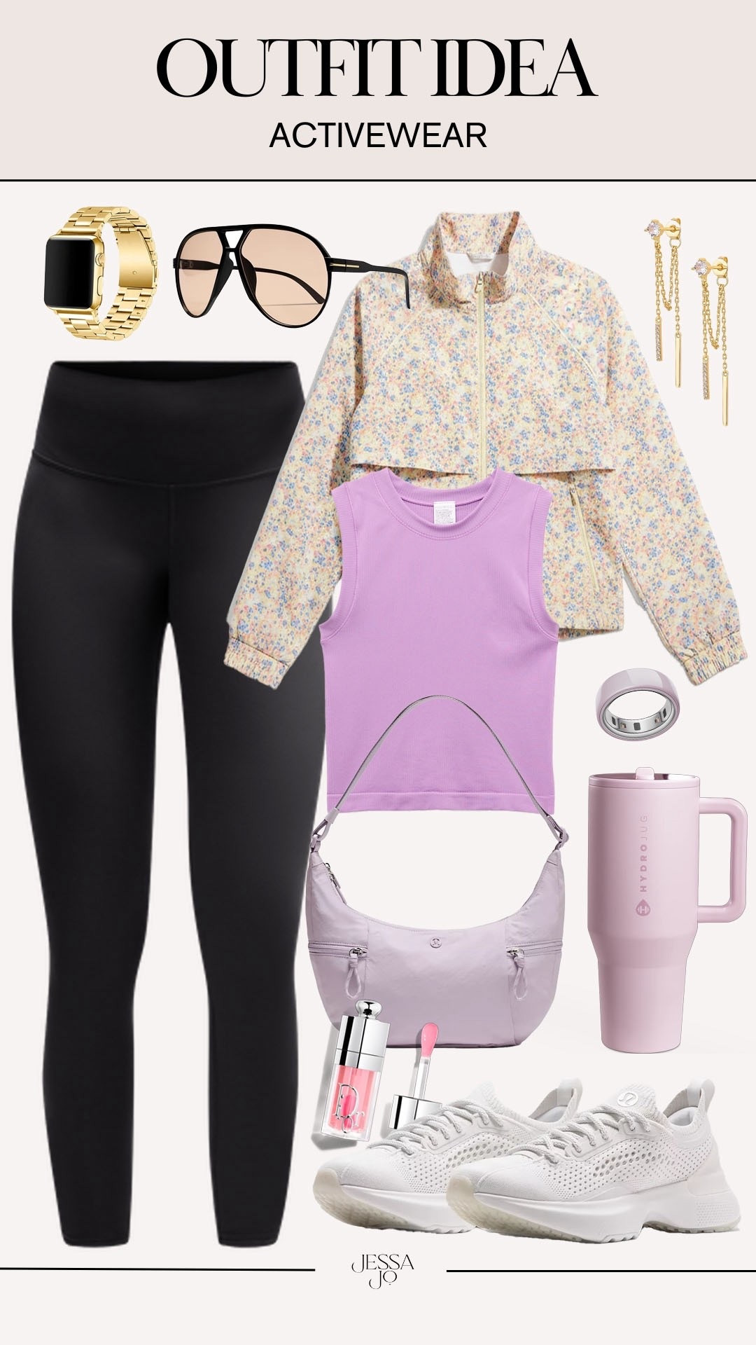 Spring active outfit. Colorful spring activewear. Target floral active jacket. Favorite active tank top. Lululemon leggings. Lululemon sneakers. Trendy spring active outfit  

#LTKActive #LTKootd #LTKSeasonal