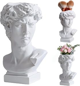 MIRCTRI 6.5” Greek Statue of David Vase, Indoor and Outdoor Resin Flower Pot, Sculpture Brush H... | Amazon (US)