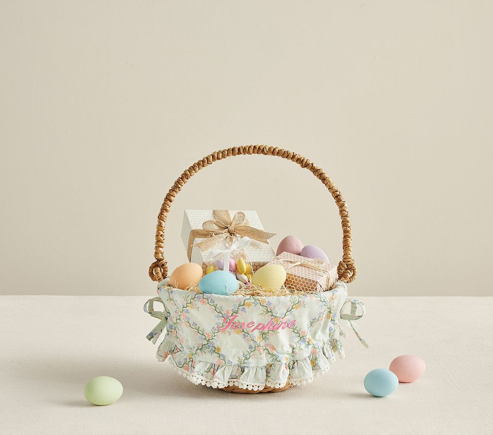 Rifle Paper Co. Lattice Ruffle Trim Easter Basket Liner | Pottery Barn Kids