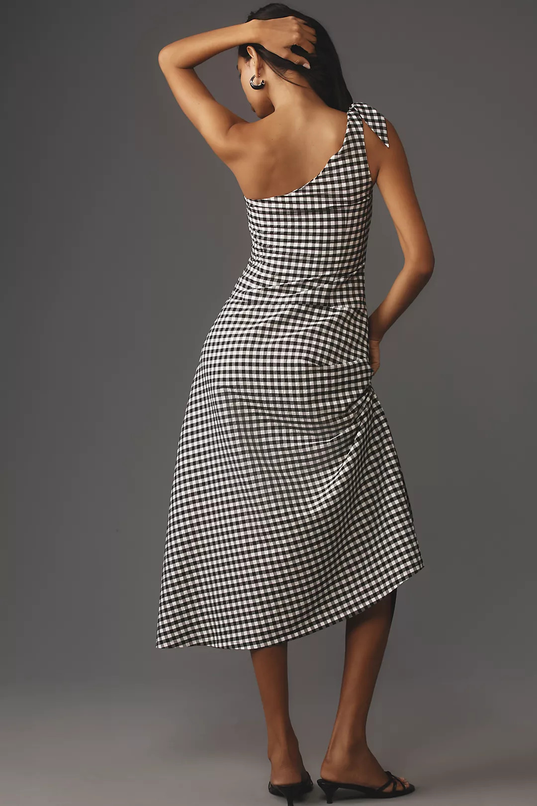 Ciina One-Shoulder Gingham Midi Dress | Anthropologie (US)