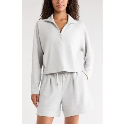Zella Soft Luxe Half Zip Sweatshirt in Purple Hush at Nordstrom, Size Xx-Large | Nordstrom