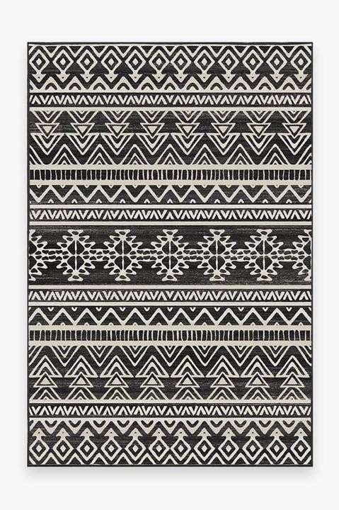 Linear Aztec Black Rug | Ruggable