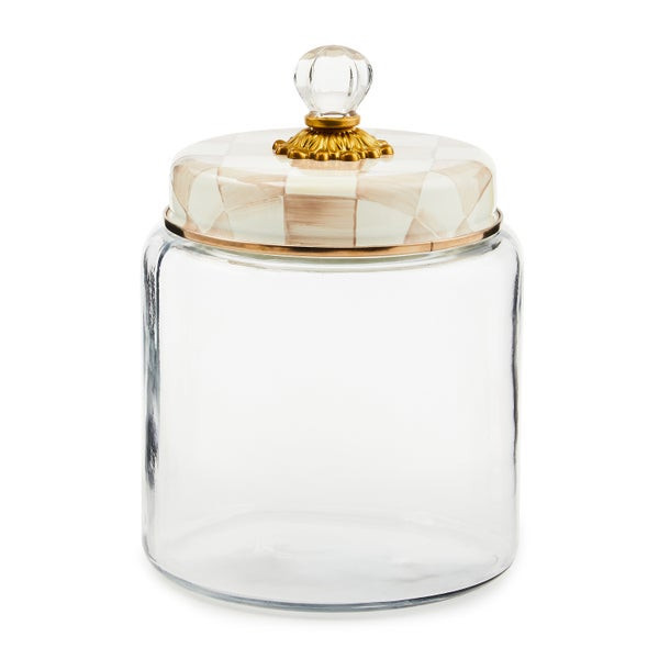 MacKenzie-Childs Mocha Check Large Kitchen Canister | MacKenzie-Childs