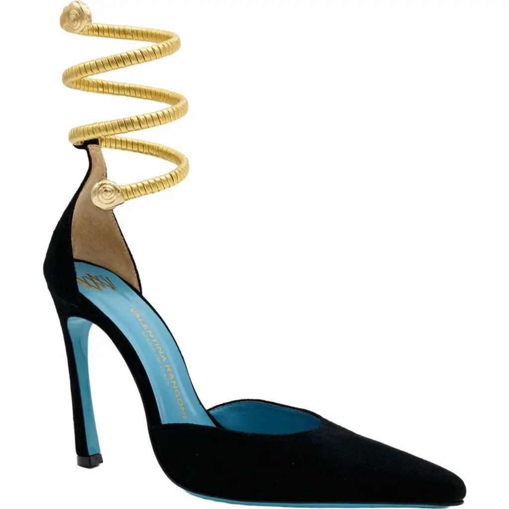 Valentina Rangoni Regale Ankle Ornament Pump in Black at Nordstrom, Size 8.5 | Nordstrom